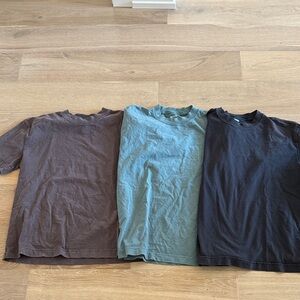 Hollister Men's Short Sleeve T-Shirt Trio - Brown, Teal, Black